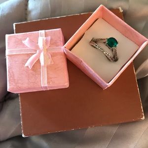 Emerald wedding bands